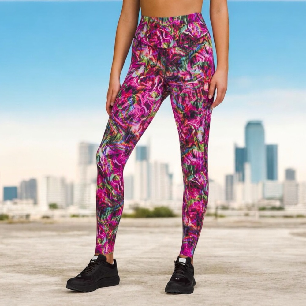 Lululemon Base Pace High-Rise Tight 28" in Hyper Flow Pink Multi Sz 10 - Picture 2 of 8